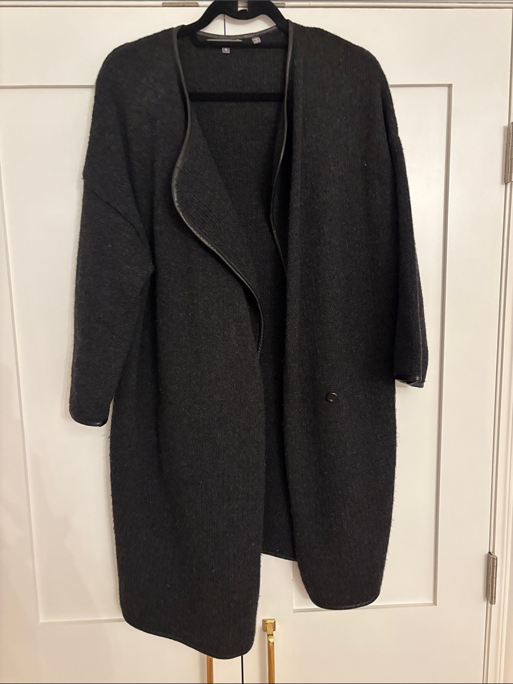 Vince Wool-Blend Open Front Long Cardigan Coat